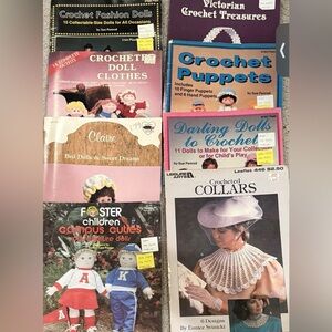 Lot 8 Vintage Crochet Magazines Pattern Books